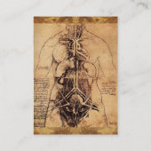 Tekening van het Antiek perkamperkament van de vro Visitekaartje (Achterkant)