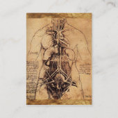 Tekening van het Antiek perkamperkament van de vro Visitekaartje (Achterkant)