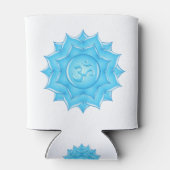 Tekening van het blauwe glas Lotus Flower Om-symbo Blikjeskoeler (Achterkant)