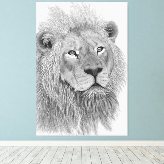 Tekening van het mannelijk-Afrikaanse leenpotlood Canvas Afdruk (Insitu (Houten vloer))