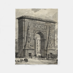 Tekening van het Monument van Porte Saint-Denis Fleece Deken