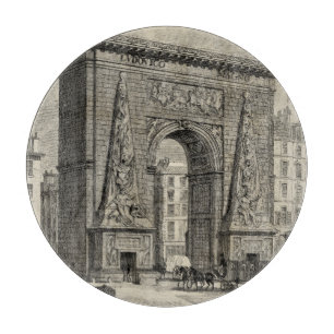 Tekening van het Monument van Porte Saint-Denis Snijplank