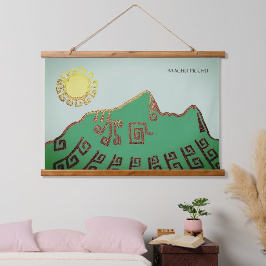 Tekening van het Poster Machu_Picchu Cusco Peru Ha Hangend Wandkleed (Slaapkamer)