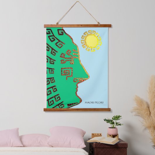 Tekening van het Poster Machu_Picchu Cusco Peru Hangend Wandkleed (Slaapkamer)