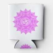 Tekening van het roze glas Lotus Flower om symbool Blikjeskoeler (Voorkant)