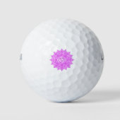 Tekening van het roze glas Lotus Flower om symbool Golfballen (Voorkant)
