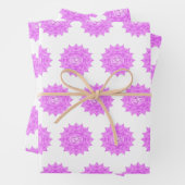 Tekening van het roze glas Lotus Flower om symbool Inpakpapier Vel (In situ)