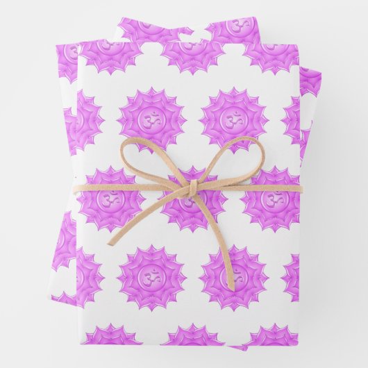 Tekening van het roze glas Lotus Flower om symbool Inpakpapier Vel (In situ)