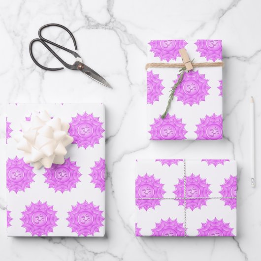 Tekening van het roze glas Lotus Flower om symbool Inpakpapier Vel (Voorkant)