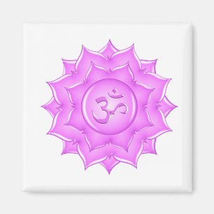 Tekening van het roze glas Lotus Flower om symbool Magneet