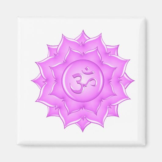Tekening van het roze glas Lotus Flower om symbool Magneet (Voorkant)