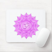 Tekening van het roze glas Lotus Flower om symbool Muismat (Met muis)