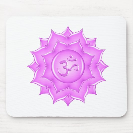 Tekening van het roze glas Lotus Flower om symbool Muismat (Voorkant)