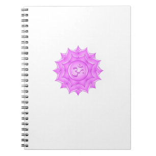 Tekening van het roze glas Lotus Flower om symbool Notitieboek