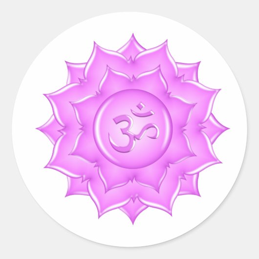 Tekening van het roze glas Lotus Flower om symbool Ronde Sticker (Voorkant)