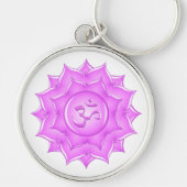 Tekening van het roze glas Lotus Flower om symbool Sleutelhanger (Voorkant)