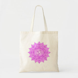 Tekening van het roze glas Lotus Flower om symbool Tote Bag