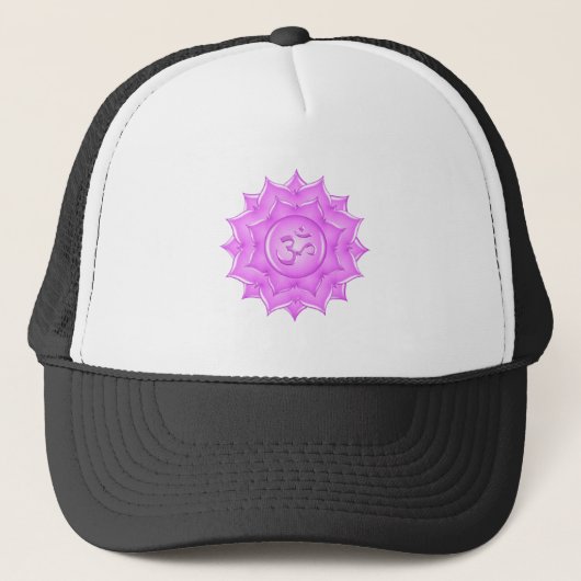 Tekening van het roze glas Lotus Flower om symbool Trucker Pet (Voorkant)