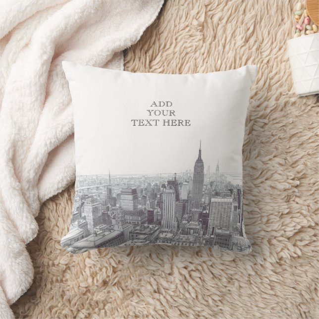 Tekening van het stadslandschap van New York Aange Kussen (Deken)