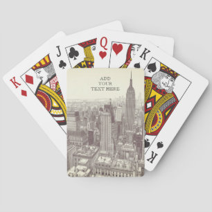 Tekening van het stadslandschap van New York op ma Pokerkaarten