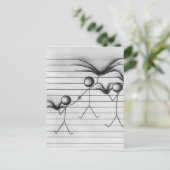 Tekening van het teken Tekening van het plakken op Briefkaart (Staand voorkant)