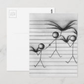 Tekening van het teken Tekening van het plakken op Briefkaart (Voorkant / Achterkant)