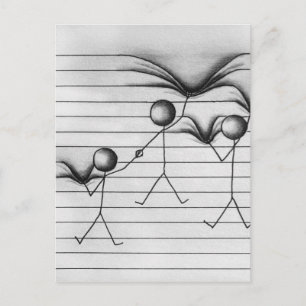 Tekening van het teken Tekening van het plakken op Briefkaart