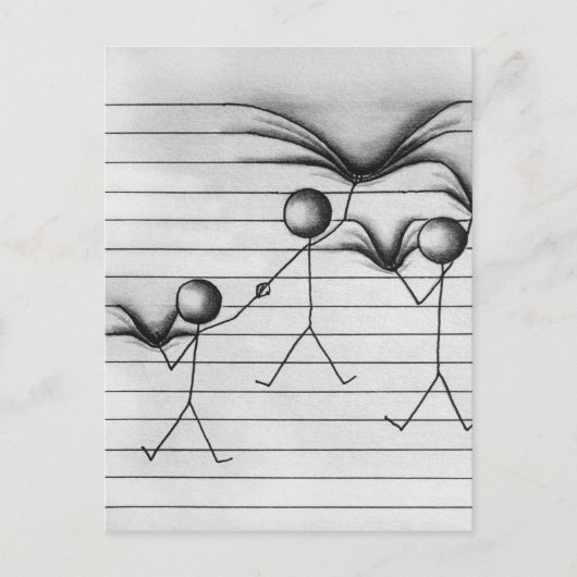 Tekening van het teken Tekening van het plakken op Briefkaart (Voorkant)