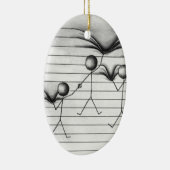 Tekening van het teken Tekening van het plakken op Keramisch Ornament (Rechts)