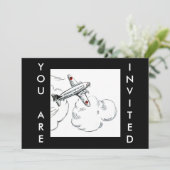  tekening van het vliegtuig | Luchtvaartuitnodigin Kaart (Staand voorkant)