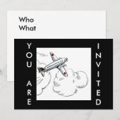  tekening van het vliegtuig | Luchtvaartuitnodigin Kaart (Voorkant / Achterkant)