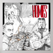Tekening van homies op een poster (Voorkant)