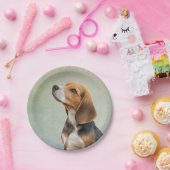 Tekening van hond Beagle 7 Papieren Bordje (Feest)
