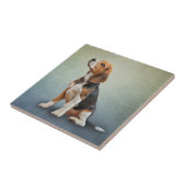 Tekening van hond Beagle 7 Tegeltje (Zijkant)