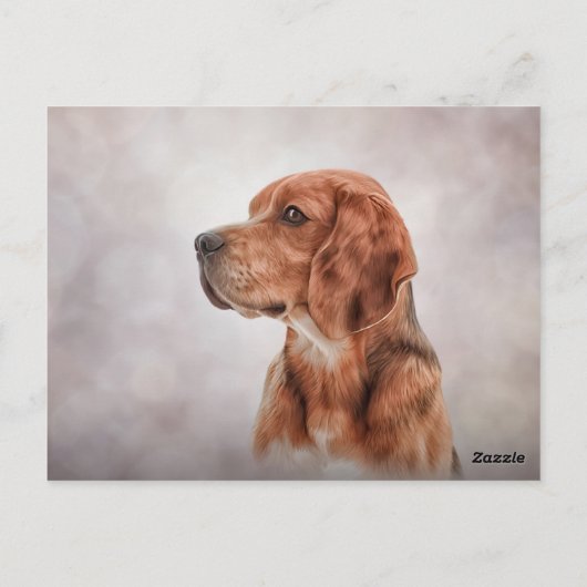 Tekening van hond Beagle Briefkaart (Achterkant)