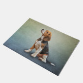 Tekening van hond Beagle Deurmat (Schuin)