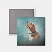 Tekening van hond Beagle Magneet (Voorkant / Achterkant)