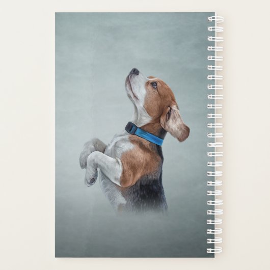 Tekening van hond Beagle Planner (Achterkant)