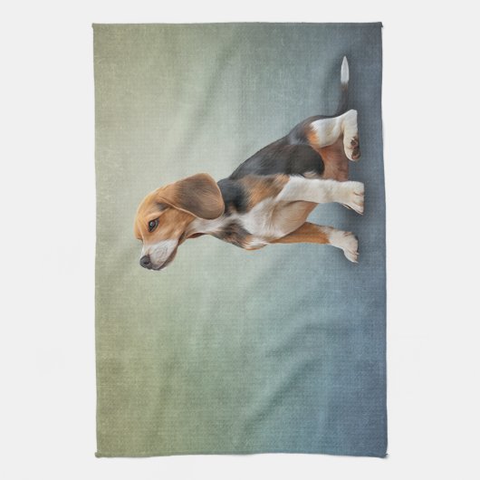 Tekening van hond Beagle Theedoek (Verticaal)