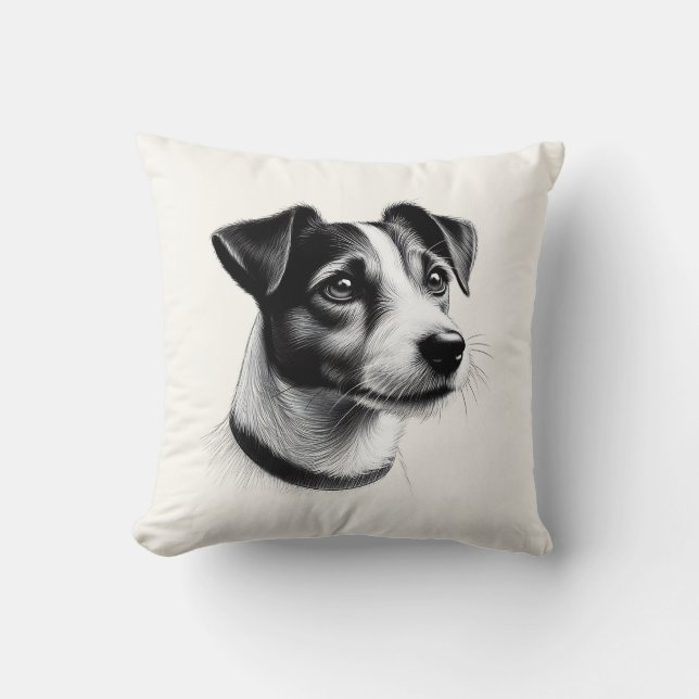 Tekening van Jack Russell Terrier Kussen (Voorkant)