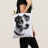 Tekening van Jack Russell Terrier Tote Bag (Dichtbij)