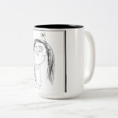 Tekening van je kind - Moederdag Cadeaus Tweekleurige Koffiemok (Voorkant rechts)