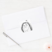 Tekening van je kind - Moederdag Cadeaus Vierkante Sticker (Envelop)