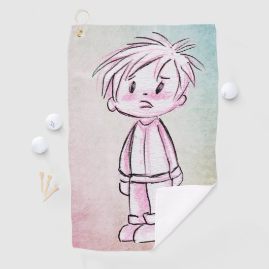Tekening van jongen golfhanddoek (Insitu)