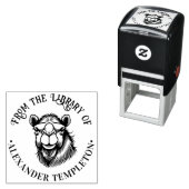 Tekening van kameelkop “Uit de bibliotheek van” #2 Zelfinktende Stempel (In situ)