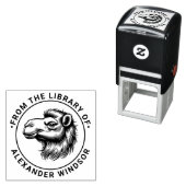 Tekening van kameelkop “Uit de bibliotheek van” Zelfinktende Stempel (In situ)