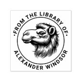 Tekening van kameelkop “Uit de bibliotheek van” Zelfinktende Stempel (Design)