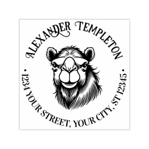 Tekening van kameelkopnaam Retouradres Zelfinktende Stempel