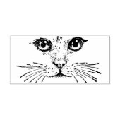 Tekening van Kattengezicht met Ogen Neus Lange Whi Rubberstempel (Afrduk)