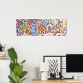 tekening van kinderen in de stad poster (Thuiskantoor)